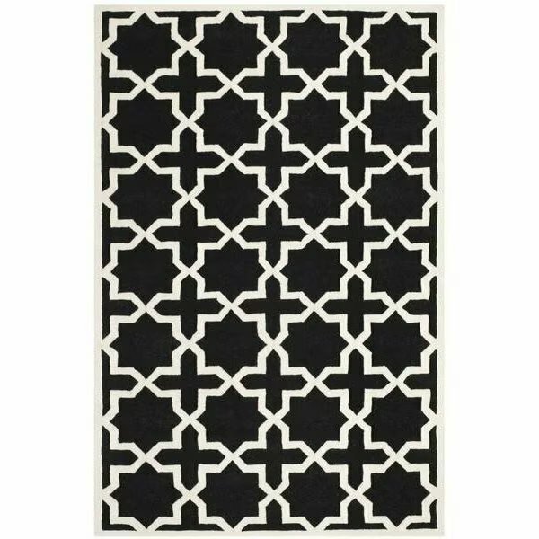 Chatham Hand Tufted Small Rectangle Rug- Black - Ivory- 3 x 5 ft., Safavieh, Mfr#: CHT732K-3